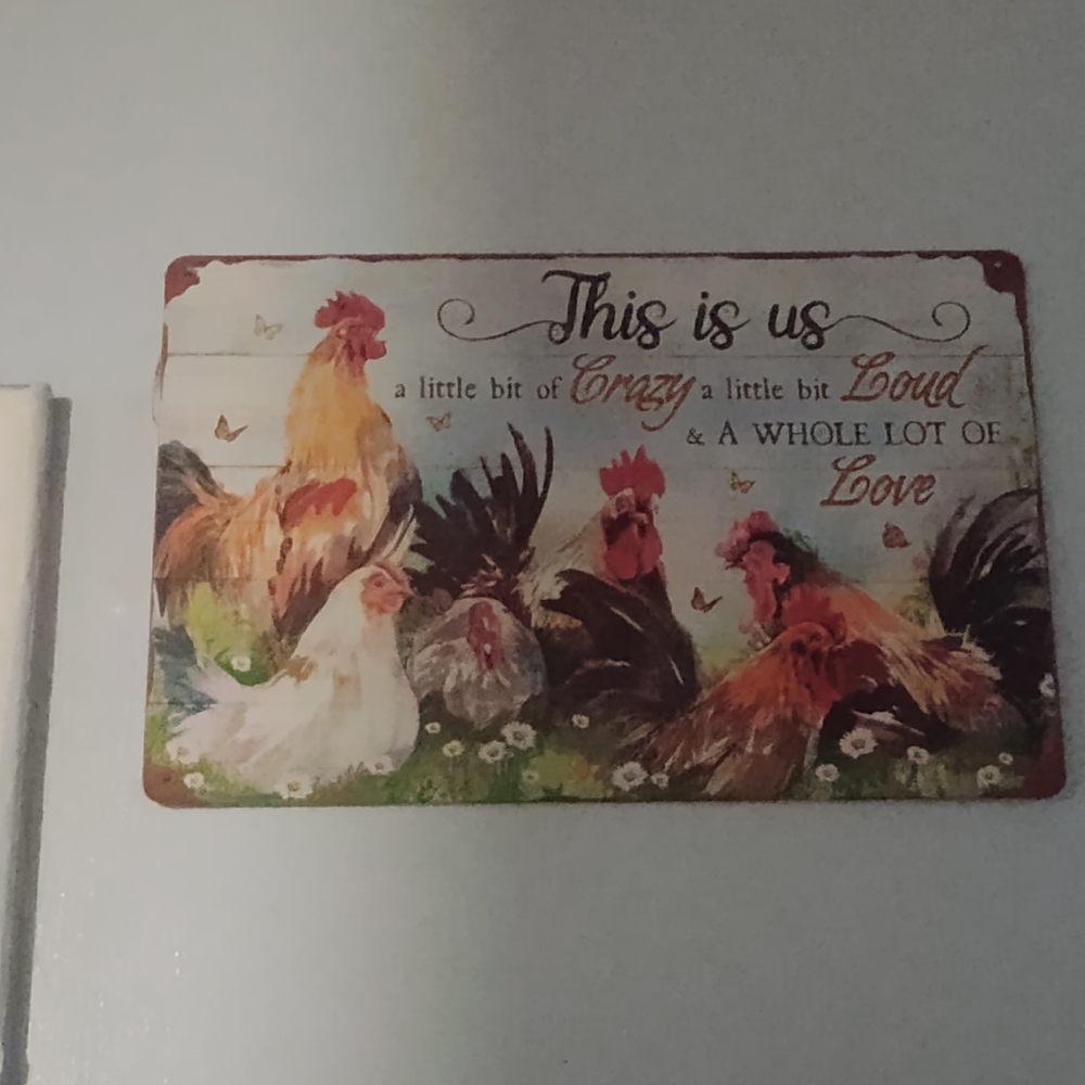 Rustic Rooster Wall Sign And Hen Piece- Multicolor